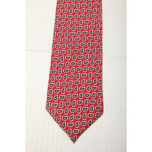 Brooks Brothers Tie Mens Red Silk Paisley Print Necktie Made In USA Classic
